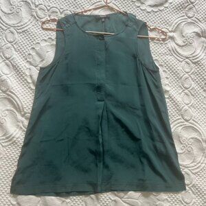 Madewell 100% Silk Composition Sleeveless Top - Green / Blue / Teal - Size XXS